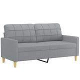 NNEVL 2-Seater Sofa with Throw Pillows Light Grey 140 cm Fabric