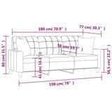 NNEVL 3-Seater Sofa with Throw Pillows Cappuccino 180 cm Faux Leather