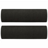 NNEVL 2-Seater Sofa with Throw Pillows Black 140 cm Fabric