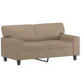 NNEVL 2-Seater Sofa with Throw Pillows Cappuccino 120 cm Faux Leather