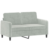 NNEVL 2-Seater Sofa with Throw Pillows Light Grey 120 cm Velvet