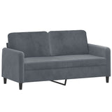 NNEVL 2-Seater Sofa with Throw Pillows Dark Grey 140 cm Velvet