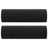 NNEVL 2-Seater Sofa with Throw Pillows Black 140 cm Velvet