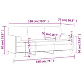 NNEVL 3-Seater Sofa with Throw Pillows Dark Grey 180 cm Velvet