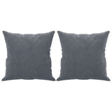 NNEVL 2-Seater Sofa with Throw Pillows Dark Grey 120 cm Velvet