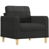 NNEVL Sofa Chair with Footstool Black 60 cm Fabric
