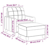 NNEVL Sofa Chair with Footstool Black 60 cm Faux Leather