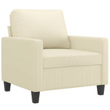 NNEVL Sofa Chair with Footstool Cream 60 cm Faux Leather