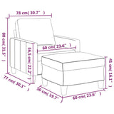 NNEVL Sofa Chair with Footstool Cream 60 cm Faux Leather