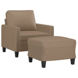 NNEVL Sofa Chair with Footstool Cappuccino 60 cm Faux Leather