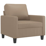 NNEVL Sofa Chair with Footstool Cappuccino 60 cm Faux Leather