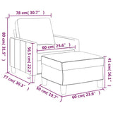 NNEVL Sofa Chair with Footstool Cappuccino 60 cm Faux Leather