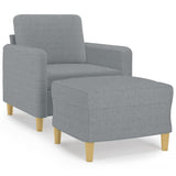 NNEVL Sofa Chair with Footstool Light Grey 60 cm Fabric