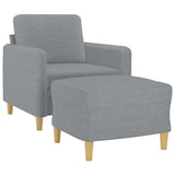 NNEVL Sofa Chair with Footstool Light Grey 60 cm Fabric