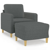 NNEVL Sofa Chair with Footstool Dark Grey 60 cm Fabric