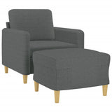 NNEVL Sofa Chair with Footstool Dark Grey 60 cm Fabric