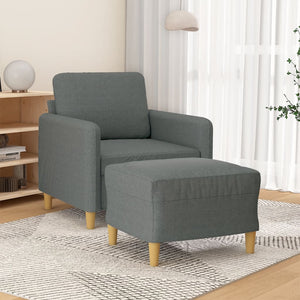 NNEVL Sofa Chair with Footstool Dark Grey 60 cm Fabric