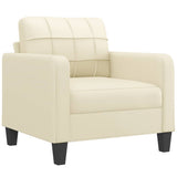 NNEVL 4 Piece Sofa Set with Cushions Cream Faux Leather