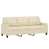 NNEVL 4 Piece Sofa Set with Cushions Cream Faux Leather
