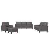 NNEVL 4 Piece Sofa Set with Cushions Grey Faux Leather