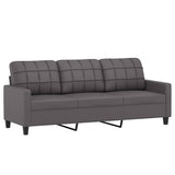 NNEVL 4 Piece Sofa Set with Cushions Grey Faux Leather