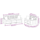 NNEVL 2 Piece Sofa Set with Pillows Cream Faux Leather