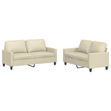 NNEVL 2 Piece Sofa Set with Cushions Cream Faux Leather