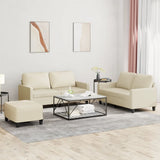 NNEVL 3 Piece Sofa Set with Cushions Cream Faux Leather