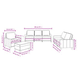 NNEVL 4 Piece Sofa Set with Cushions Black Fabric
