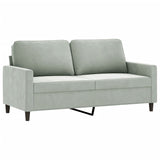 NNEVL 2 Piece Sofa Set with Cushions Light Grey Velvet