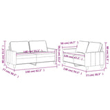 NNEVL 2 Piece Sofa Set with Cushions Light Grey Velvet