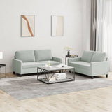 NNEVL 2 Piece Sofa Set with Cushions Light Grey Velvet