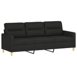 NNEVL 4 Piece Sofa Set with Pillows Black Fabric