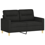 NNEVL 2 Piece Sofa Set with Cushions Black Fabric