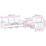 NNEVL 2 Piece Sofa Set with Pillows Light Grey Fabric