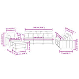 NNEVL 4 Piece Sofa Set with Pillows Light Grey Fabric