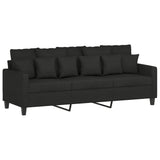 NNEVL 3 Piece Sofa Set with Cushions Black Fabric