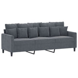 NNEVL 4 Piece Sofa Set with Cushions Dark Grey Velvet