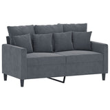 NNEVL 4 Piece Sofa Set with Cushions Dark Grey Velvet