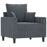 NNEVL 4 Piece Sofa Set with Cushions Dark Grey Velvet