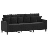 NNEVL 4 Piece Sofa Set with Cushions Black Velvet
