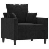 NNEVL 4 Piece Sofa Set with Cushions Black Velvet