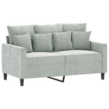 NNEVL 3 Piece Sofa Set with Cushions Light Grey Velvet