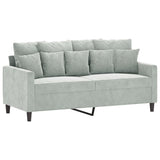 NNEVL 3 Piece Sofa Set with Cushions Light Grey Velvet
