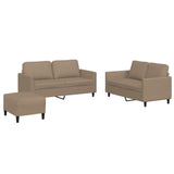 NNEVL 3 Piece Sofa Set with Cushions Cappuccino Faux Leather