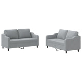 NNEVL 2 Piece Sofa Set with Cushions Light Grey Fabric