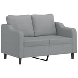 NNEVL 2 Piece Sofa Set with Cushions Light Grey Fabric