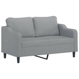 NNEVL 2 Piece Sofa Set with Cushions Light Grey Fabric