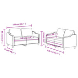 NNEVL 2 Piece Sofa Set with Cushions Light Grey Fabric