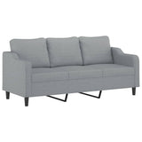 NNEVL 3 Piece Sofa Set with Cushions Light Grey Fabric
